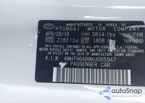 2019 Hyundai Veloster Turbo R-Spec из США, поврежденный, VIN KMHTH6AB8KU005947